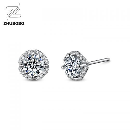 Zhubobo GRA Certificate Moissanite D Color VVS1 Women's Sterling Silver Earrings RG49