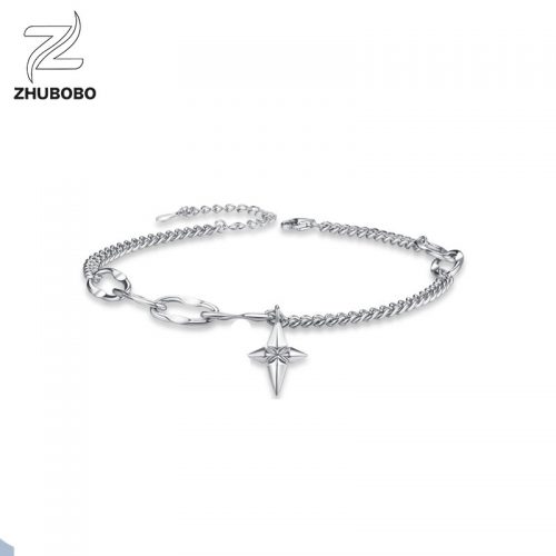 Zhubobo S925 Sterling Silver Cross Star Bracelet SL255