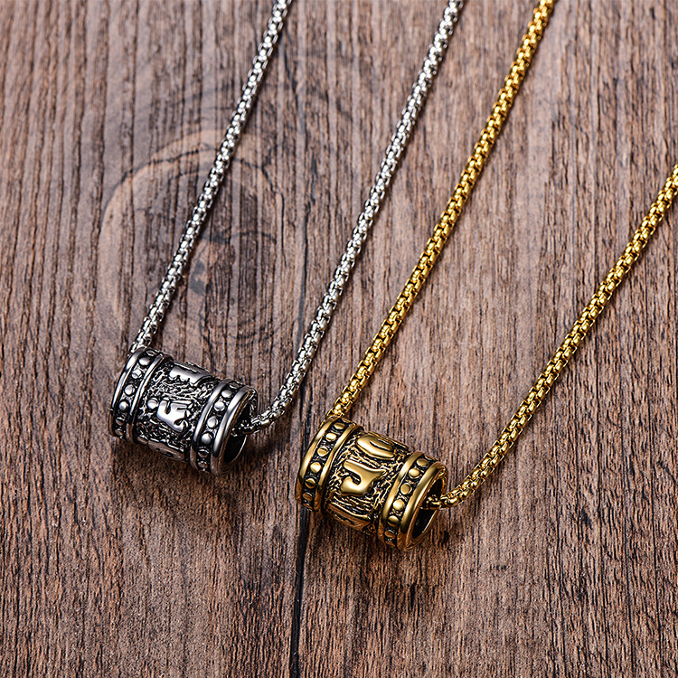 MENDEL Buddhist Amulet Dharma Wheel Pendant Necklace Men Stainless Steel  Jewelry | eBay