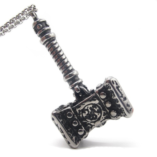 pickyegg.com Mens Viking Thor's Hammer Necklace Pendant Mjolnir Odin Stainless Steel