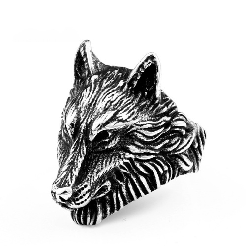 pickyegg.com Cool Mens Stainless Steel Viking Fenrir Wolf Head Ring For Men Size 8-13
