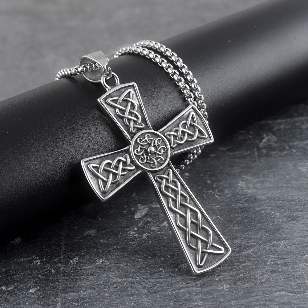 Celtic Cross Pendant Necklace in 9ct White Gold | Gold Boutique