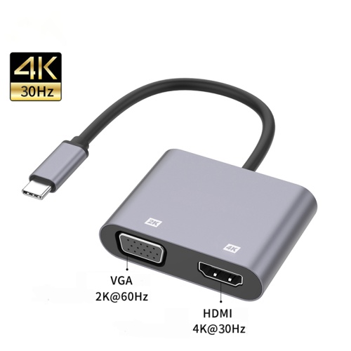 USB-C Type C to VGA HDMI Adapter Thunderbolt 3 VGA Adapter for MacBook Laptop Smartphone