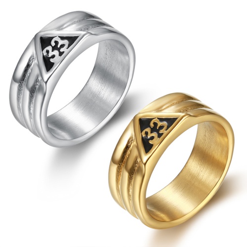 pickyegg.com Gold Plated Stainless Steel Mens Scottish Rite 33rd Degree Masonic Ring Size 7-14